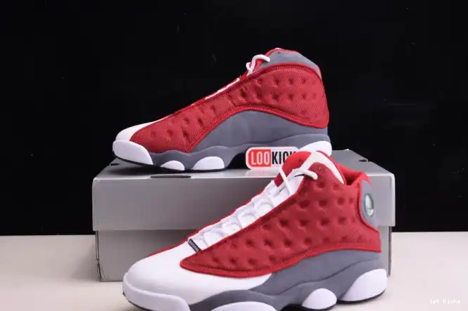1st Kicks Flint Jordan Air Red Grey 13 414571-600 Gym Retro 0526